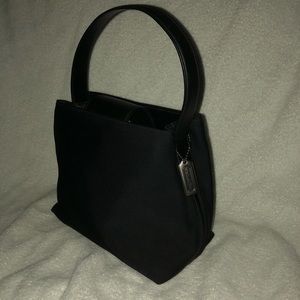 COACH Mercer twill black nylon leather bag-7417